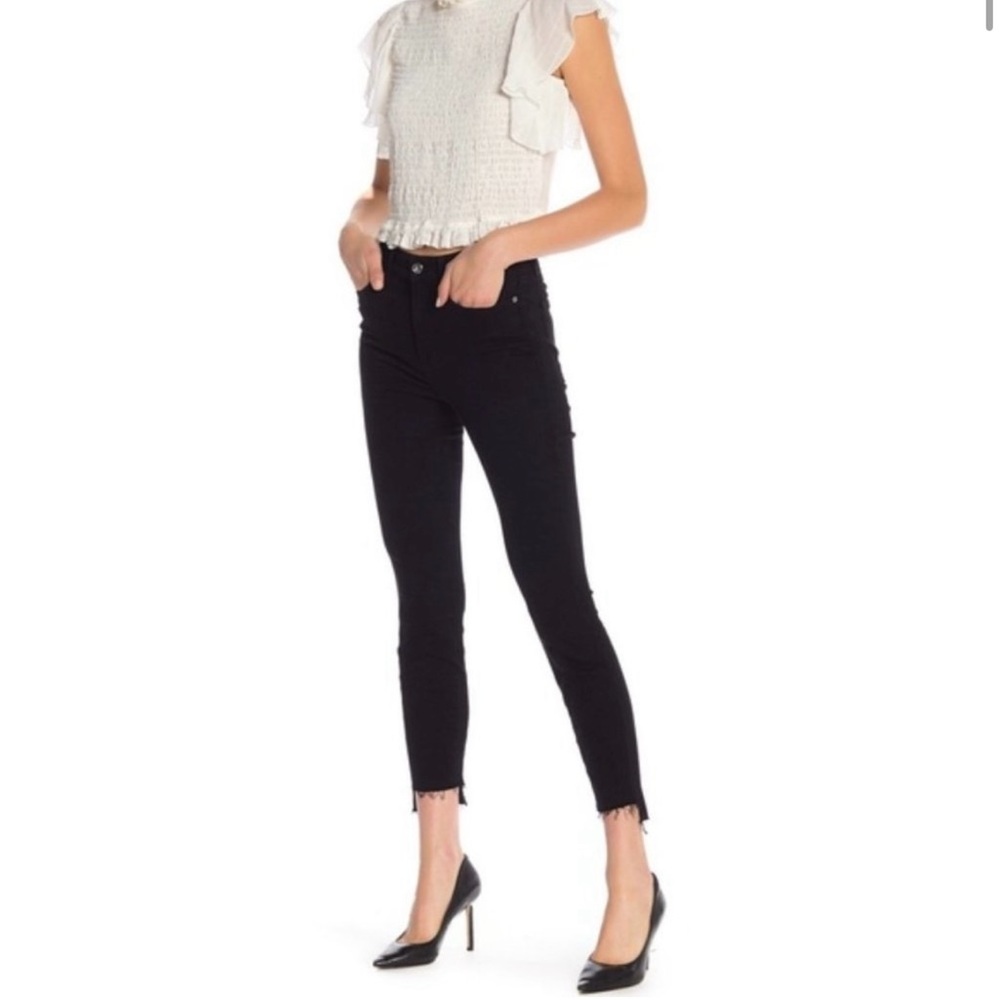 Good American Good Legs Raw Stagger skinny high-ri
